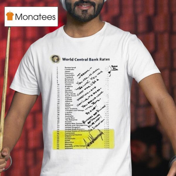 Trump World Central Bank Rates Should Be Here T Shirt