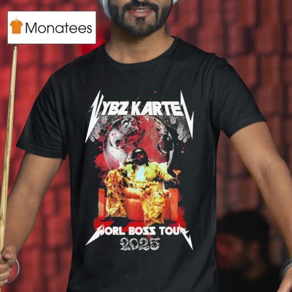 Vybz Kartel Worl Boss Tour Hands Globe Metal T Shirt