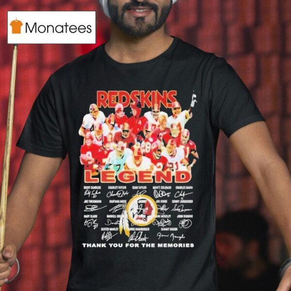 Washington Commanders Redskins Legend Thank You For The Memories Signatures T Shirt