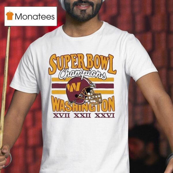 Washington Commanders Three Time Super Bowl Champions T Shirt