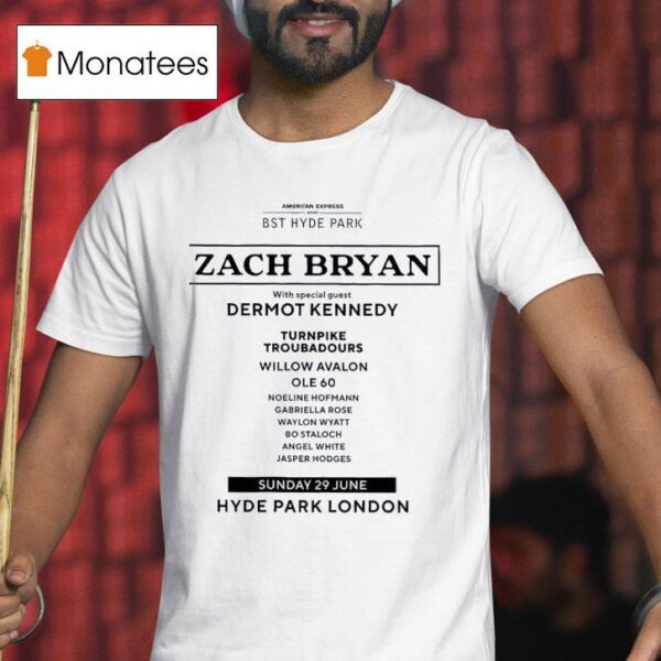 Zach Bryan With Special Guest Dermot Kennedy Turnpike Troubadours Willow Avalon T Shirt