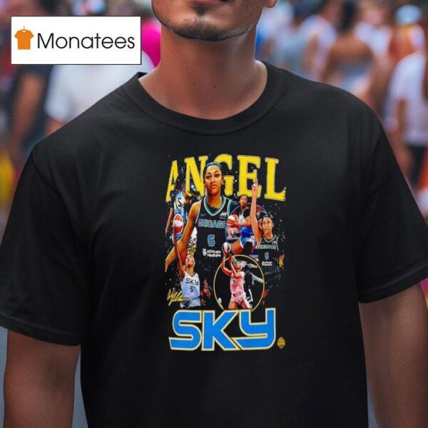 Angel Reese Chicago Sky Basketball Signature Graphic T Shirt