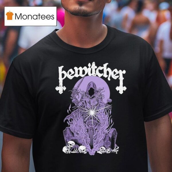 Bewitcher Biker Witch The Devil Always Mins With Rock N Roll T Shirt