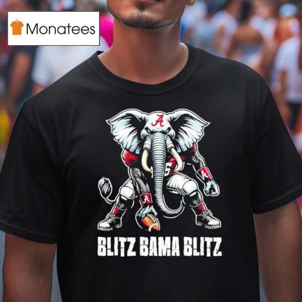 Blitz Bama Blitz Alabama Muscular Elephant Mascos T Shirt