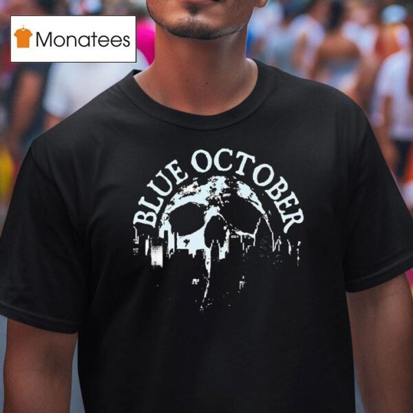 Blue October Skull Skyline Spring Tour T Shirt