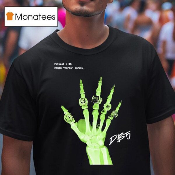 Damon Karma Barlow Hand Skeleton Rings T Shirt