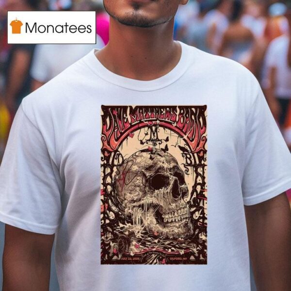 Dave Matthews Band Gilford Nh Show Skull T Shirt