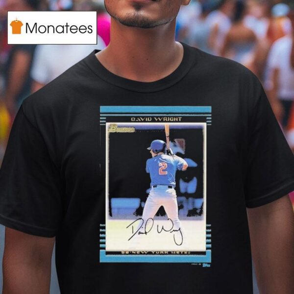 David Wright New York Mets Male Topps Baseball Card Player T Shirt