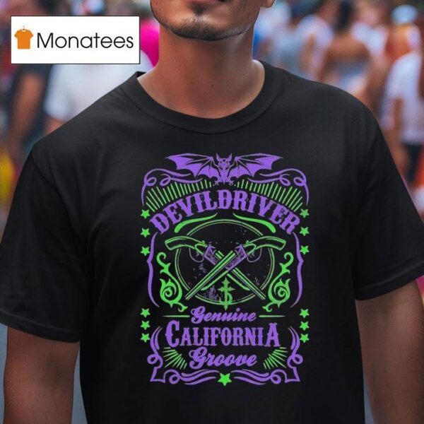 Devildriver Gemini California Groove Crossed Guns T Shirt