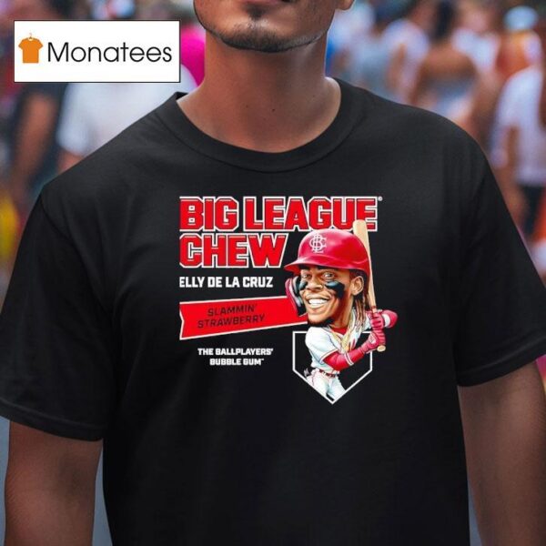 Elly De La Cruz Cincinnati Reds Big League Chew Slammin Strawberry The Ballplayers Bubble Gum T Shirt