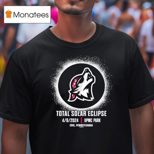 Erie Seawolves Total Solar Eclipse Howl At The Eclipse Upmc Park Milb T Shirt