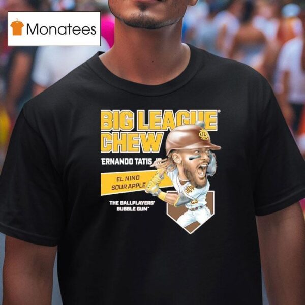 Fernando Tatis Jr San Diego Padres Big League Chew El Nino Sour Apple The Ballplayers Bubble Gum T Shirt