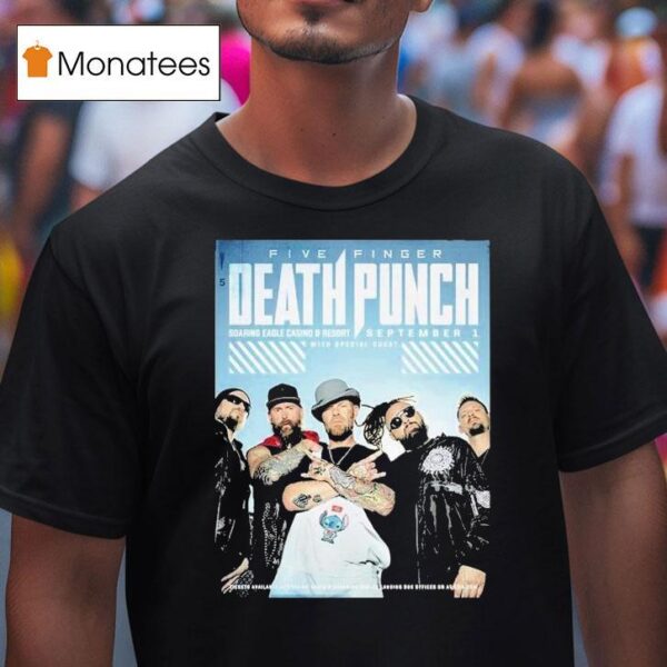 Five Finger Death Punch At Soaring Eagle Casino In Mount Pleasant Mi On September Featuring Portrai T Shirt