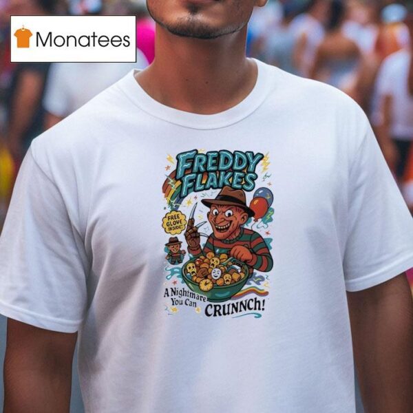 Freddy Flakes Free Glove Inside A Nightmare You Can Crunnch T Shirt
