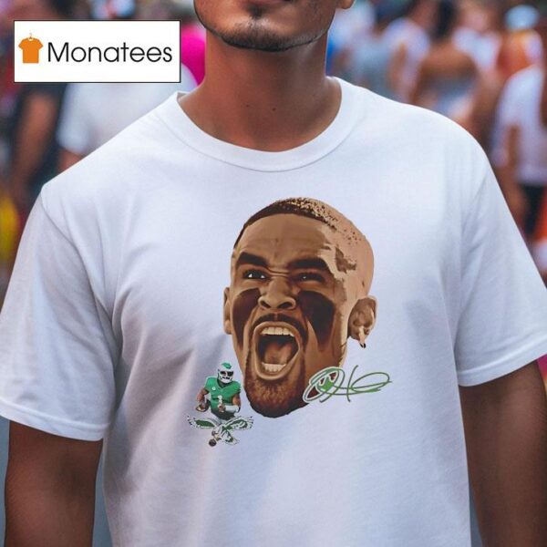 Jalen Hurts Big Face Philadelphia Eagles Football Signature T Shirt