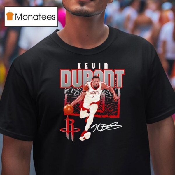 Kevin Durant Houston Rockets Basketball Singature T Shirt