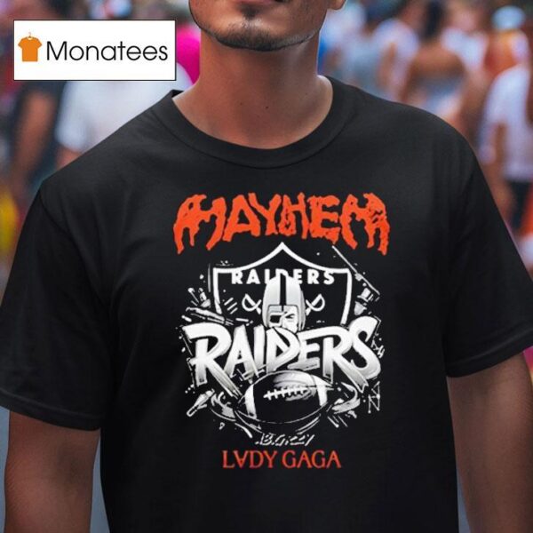 Lady Gaga X Las Vegas Raiders The Mayhem Ball Tour T Shirt