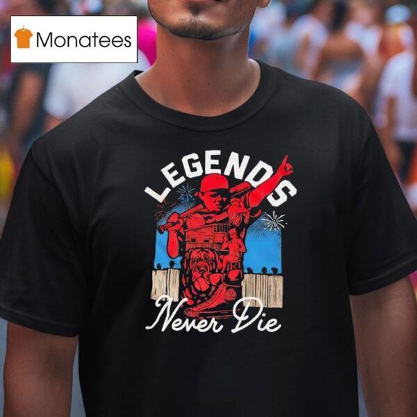 Legends Never Die Cleveland Guardians Baseball T Shirt