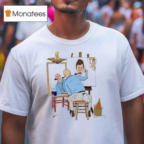 Lukas Draws Mike Judge Painting Beavis And Butt Head T Shirt