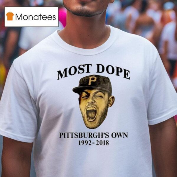 Mac Miller Most Dope Pittsburgh S Own Pittsburgh Pirates Head T Shirt