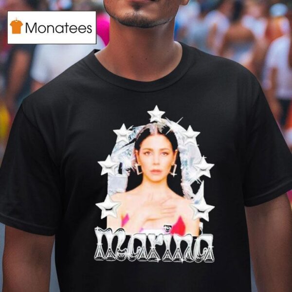 Marina Chrome Stars Live Tour Dates T Shirt