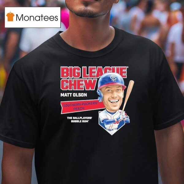 Matt Olson Atlanta Braves Big League Chew Southern Puckern Peach The Ballplayers Bubble Gum T Shirt
