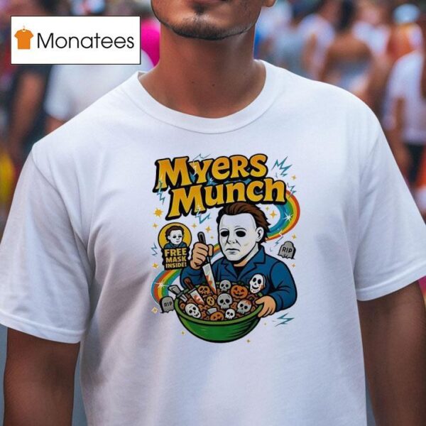 Michael Myers Munch Free Mask Inside Halloween T Shirt