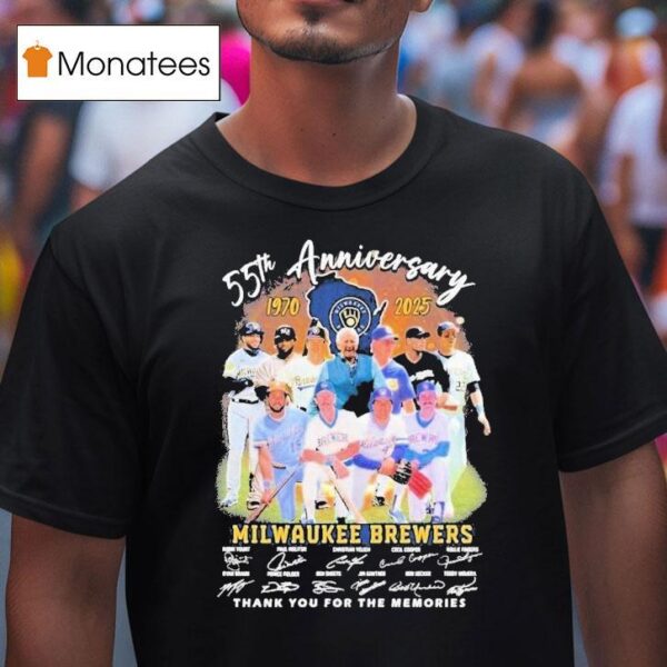 Milwaukee Brewers Th Anniversary Thank You For The Memories Signatures T Shirt