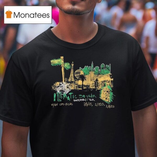 Nasir Jones Vegas Skyline Illmatic Year Anniversary Tour T Shirt