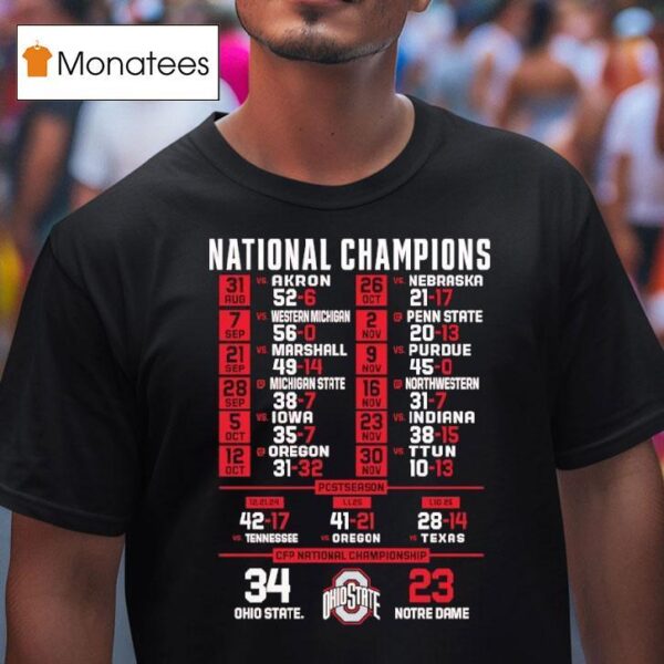 National Champions Cfp National Championship Ohio State Beat Notre Dame T Shirt