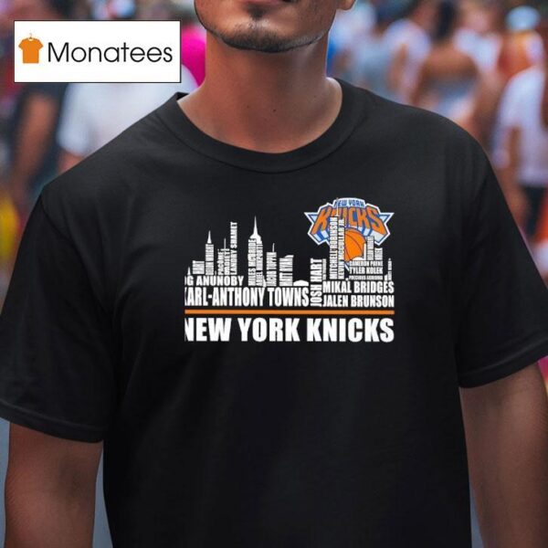 New York Knicks City Skyline All Names Of Legends T Shirt