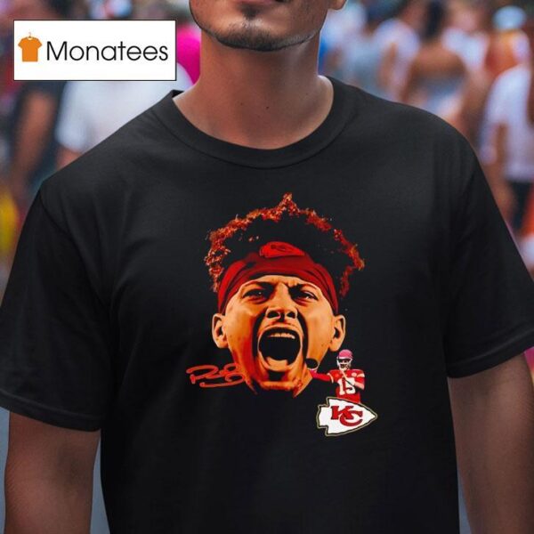 Patrick Mahomes Bigface Kansas City Chiefs Football Signature T Shirt