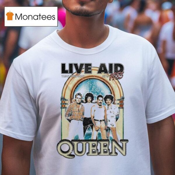 Queen At Live Aid Wembley Stadium London July Th T Shirt