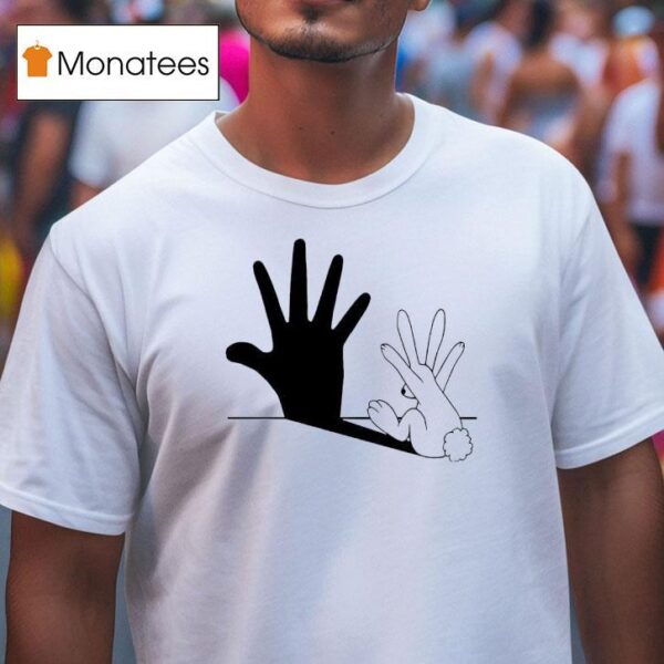 Rabbit Hand Shadow Ringer T Shirt