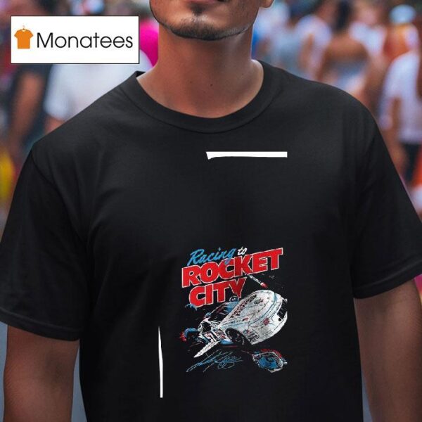 Racing To Rocket City Trash Pandas X Landon Huffman Graphic Signature T Shirt