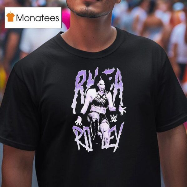 Rhea Ripley Kicking Wwe Portrai T Shirt