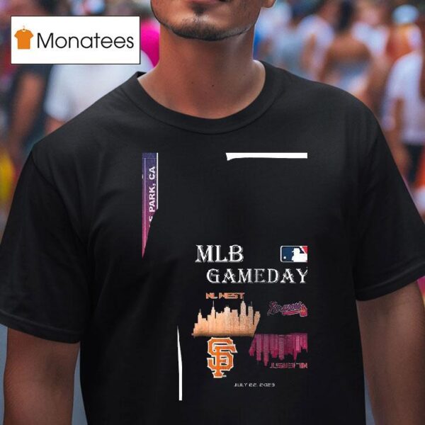 San Francisco Giants Vs Atlanta Braves Mlb Gameday Schedule Skyline City T Shirt