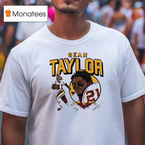 Sean Taylor Washington Commanders Signature Cartoon T Shirt