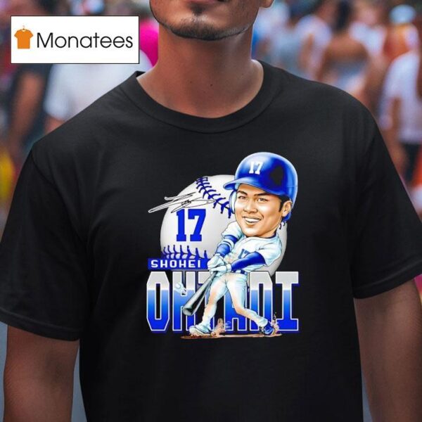 Shohei Ohtani Los Angeles Dodgers Basketball Signature Caricature T Shirt