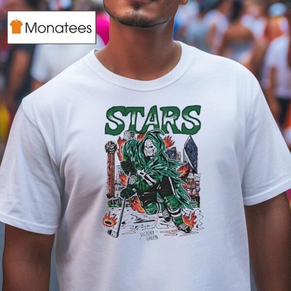 Skeleton Victory Green Dallas Stars Hockey T Shirt