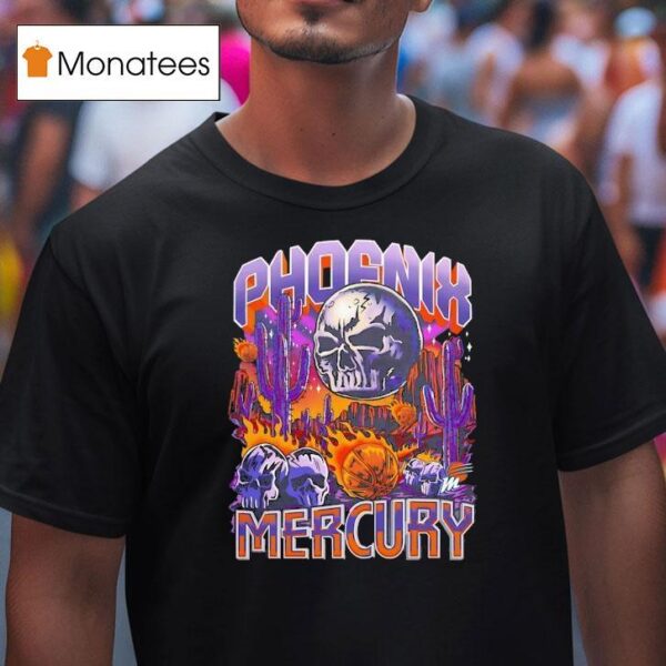 Skull Phoenix Mercury Basketball Graphic T Shirt