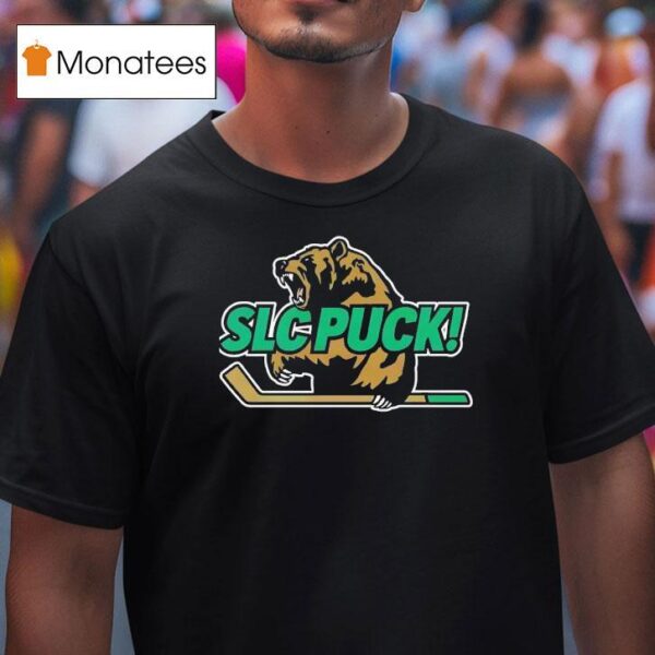 Slc Puck Utah Grizzlies Hockey Logo T Shirt