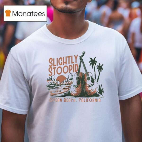Slightly Stoopid Ocean Beach California Acoustic Beach Athletic Guitar T Shirt