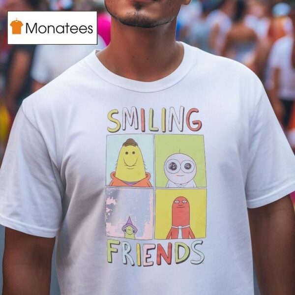 Smiling Friends Character Grid T Shirt