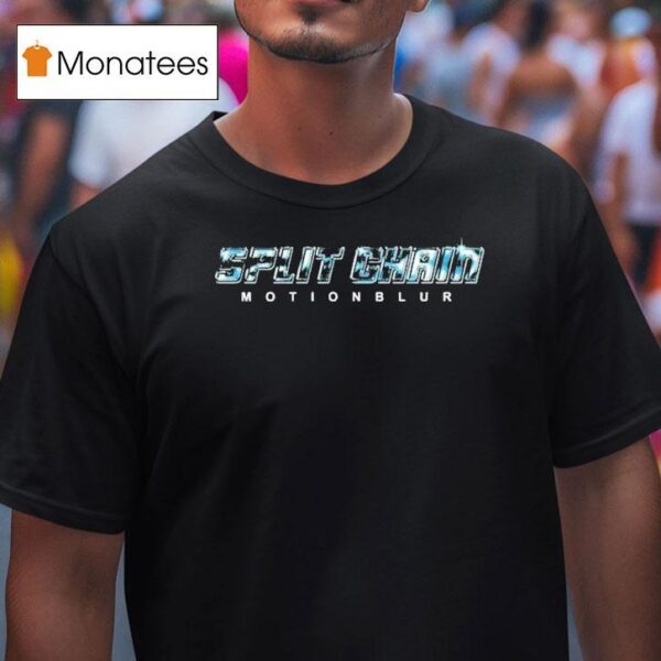 Split Chain Motionblur Chrome Logo T Shirt