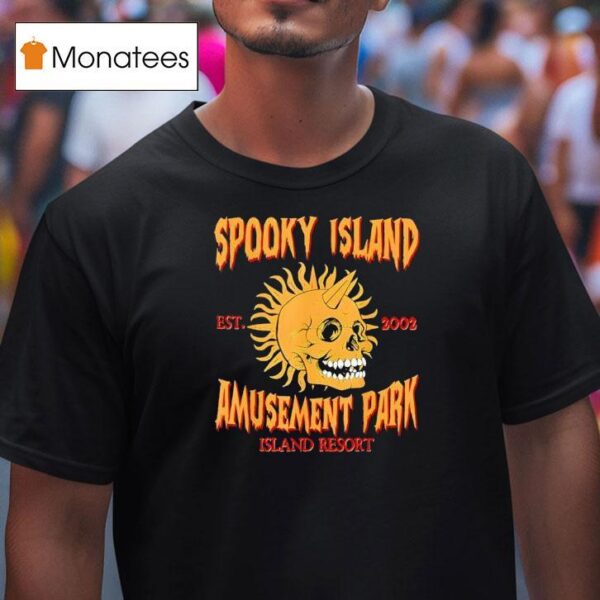 Spooky Island Retro Halloween Skull S Halloween Summerween T Shirt