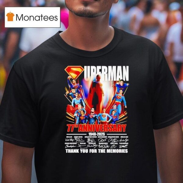 Superman Th Anniversary Signatures Thank You For The Memories T Shirt