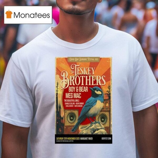 The Teskey Brothers Margaret River Australia November Tour Bird T Shirt