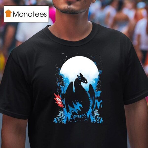 Toothless From How To Train Your Dragon In The Moonligh T Shirt
