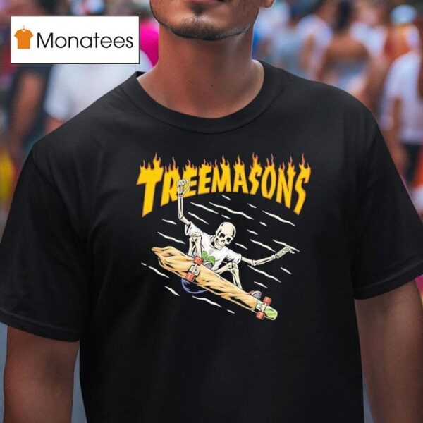 Treemasons Skate Skeleton T Shirt